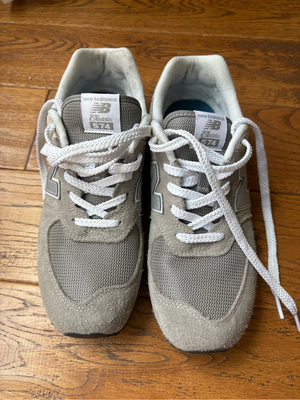 New Balance Kids Grey Suede & Mesh 574 Lace Sneakers
